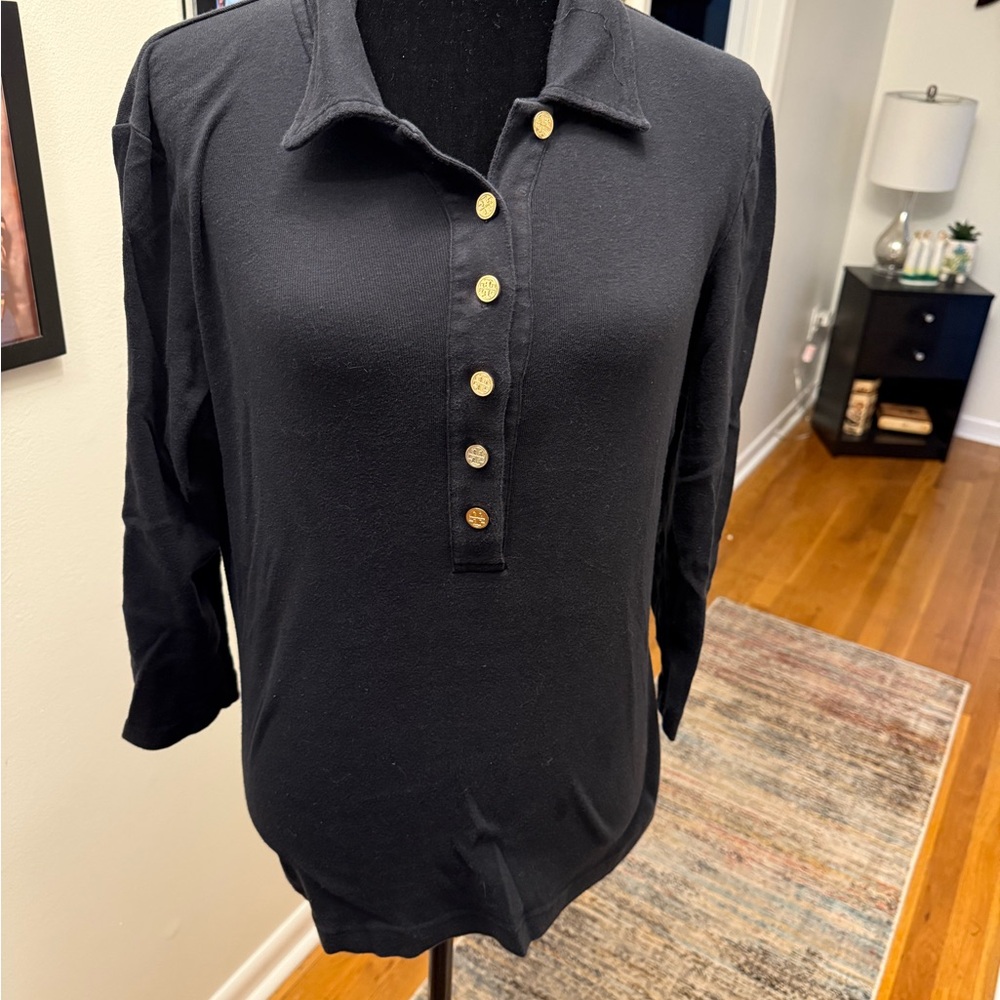 Tory Burch Black Button-Down Shirt - image 5